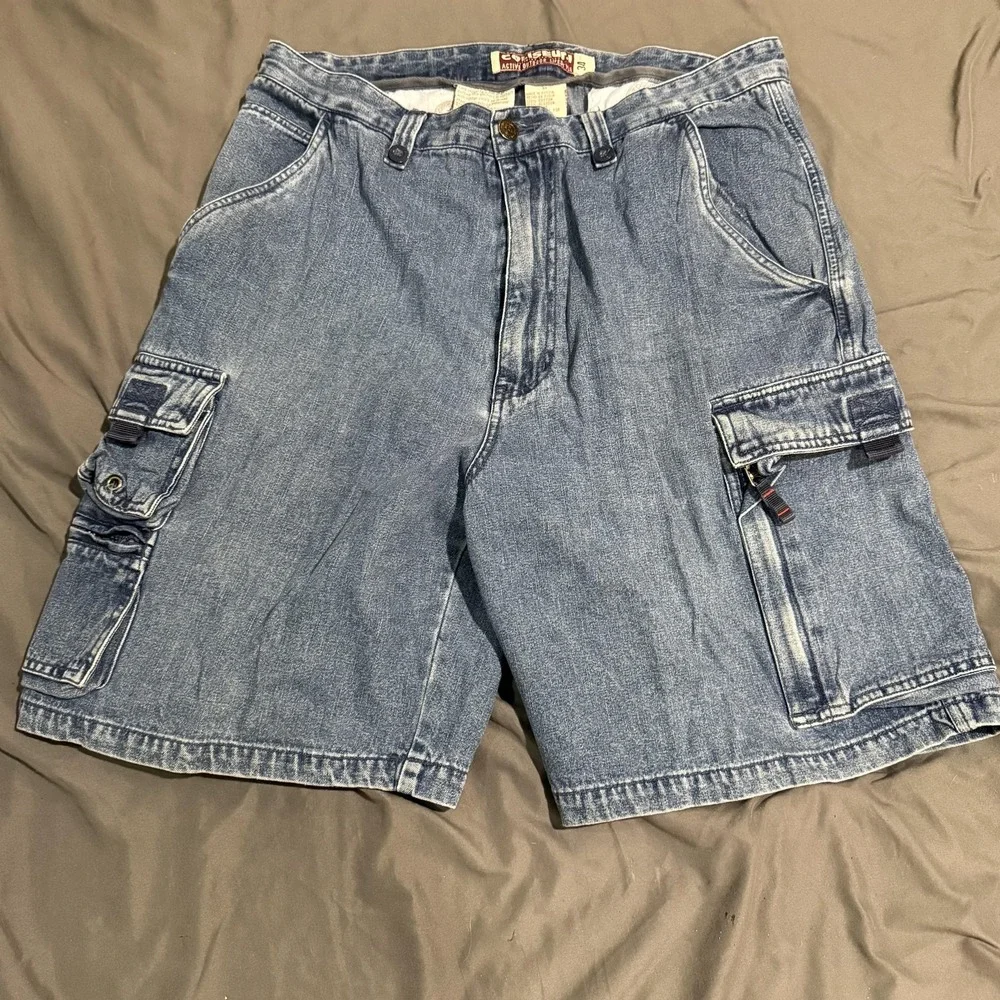 Coliseum Shorts Mens‎ 34 Blue Denim Cargo Relaxed Fit Pockets Summer Casual